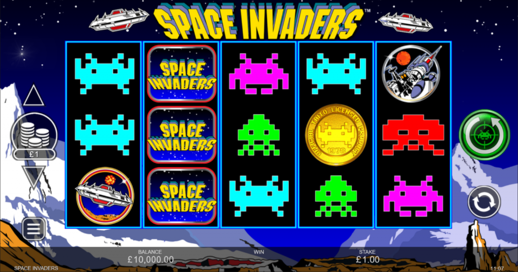 Space Invaders Slot Game graphics