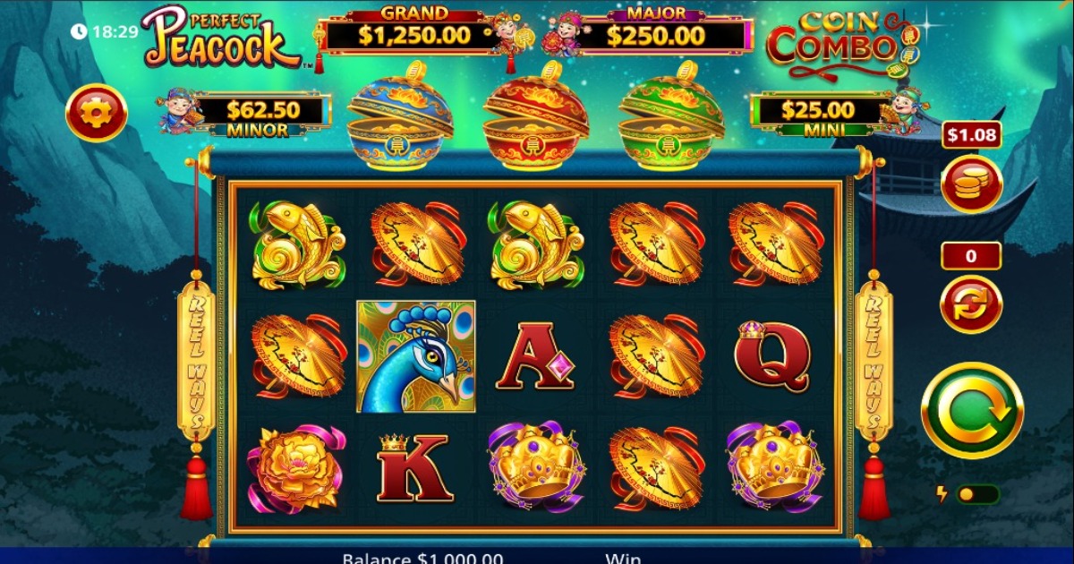 Coin Combo Perfect Peacock slot base game
