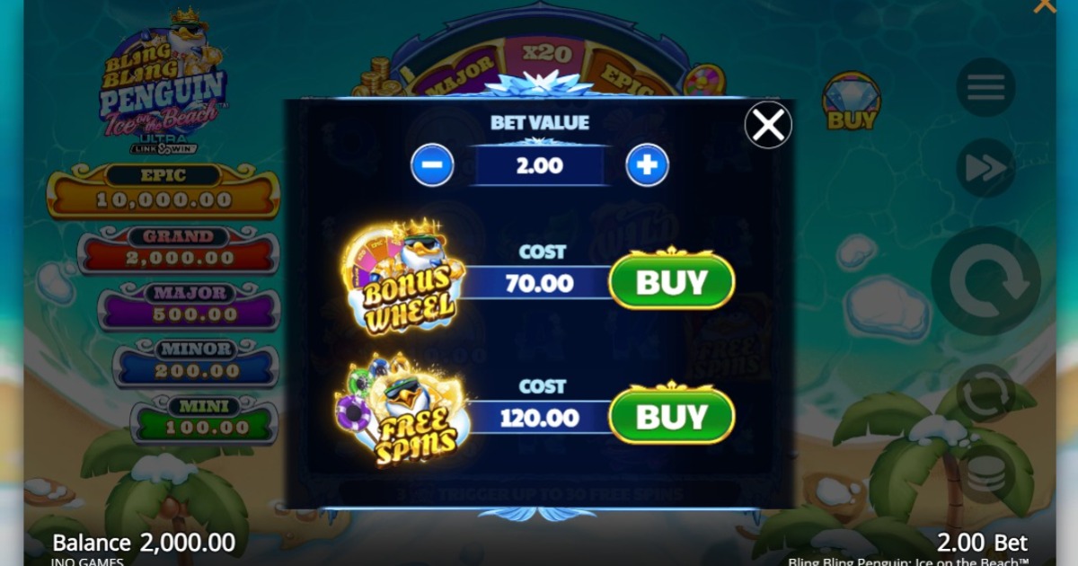 Bling Bling Penguin - Ice On The Beach slot buy feature