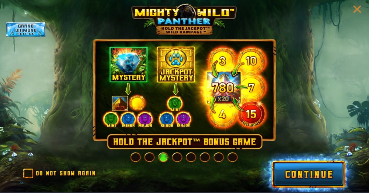 Mighty Wild Panther Grand Diamond Edition Slot hold the jackpot bonus game