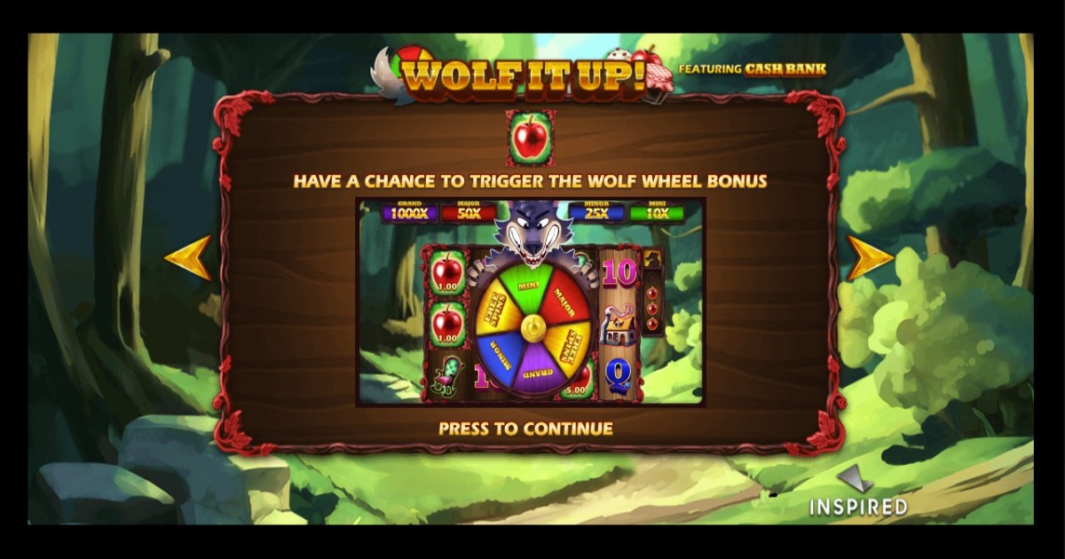 Wolf It Up slot bonus wheel feature