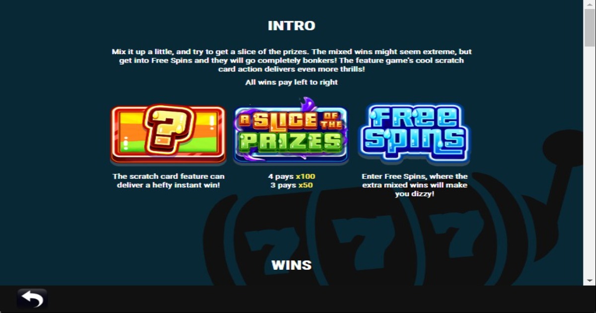 A Slice Of The Prizes slot features