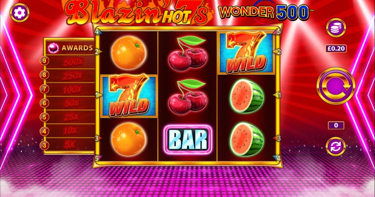 Blazin' Hot 7's Wonder 500 Slot base game