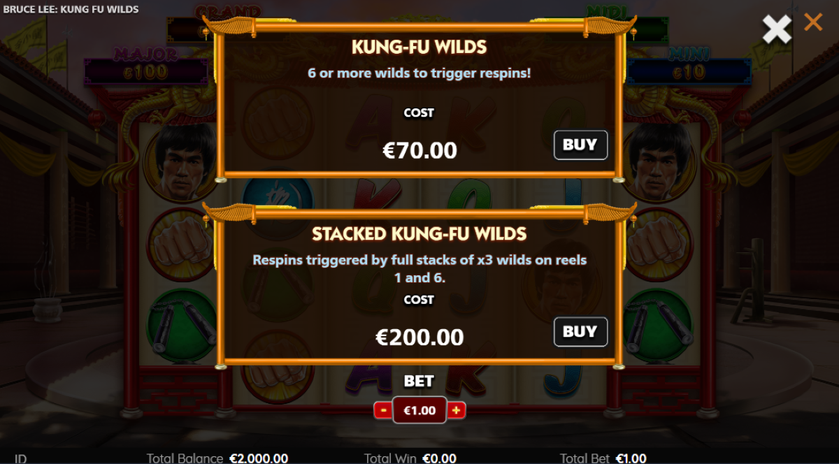 Bruce Lee Kung Fu Wilds buy pass feature