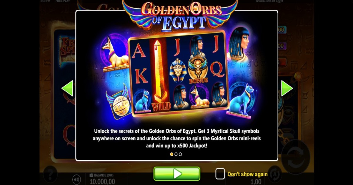 Golden Orbs of Egypt slot jackpot feature