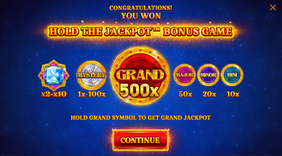 One coins slot hold the jackpot bonus game