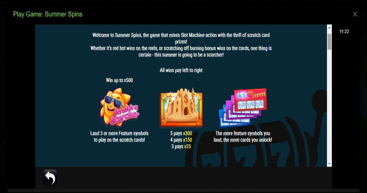 Summer Spins Slot features