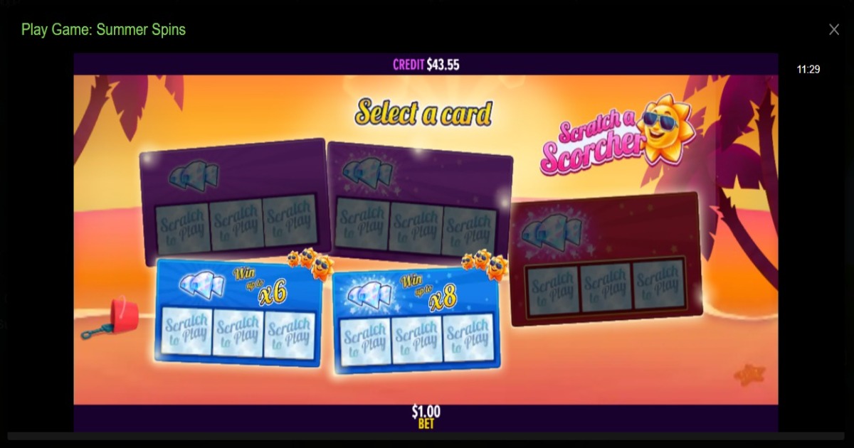 Summer Spins Slot scracth a scorcher feature