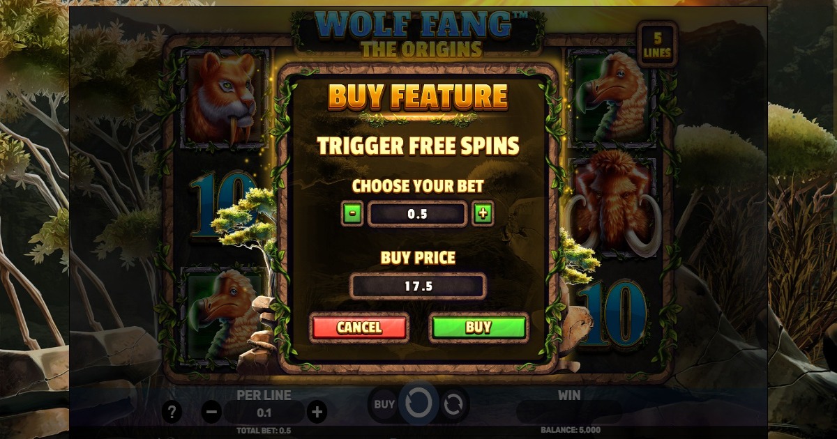 Wolf Fang - The Origins Slot buy feature