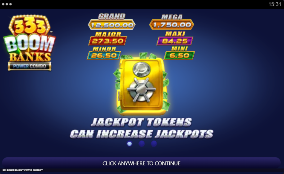 333 boom banks power combo slot jackpot tokens