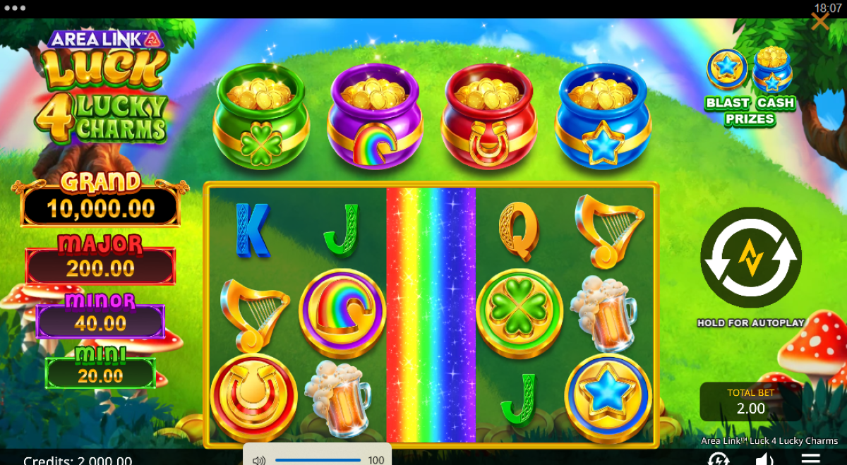 Area Link Luck 4 Lucky Charms slot base game