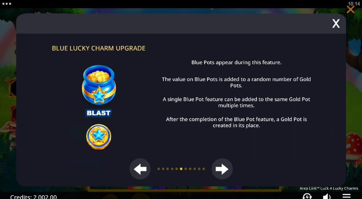 Area Link Luck 4 Lucky Charms slot blue charm lucky upgrade