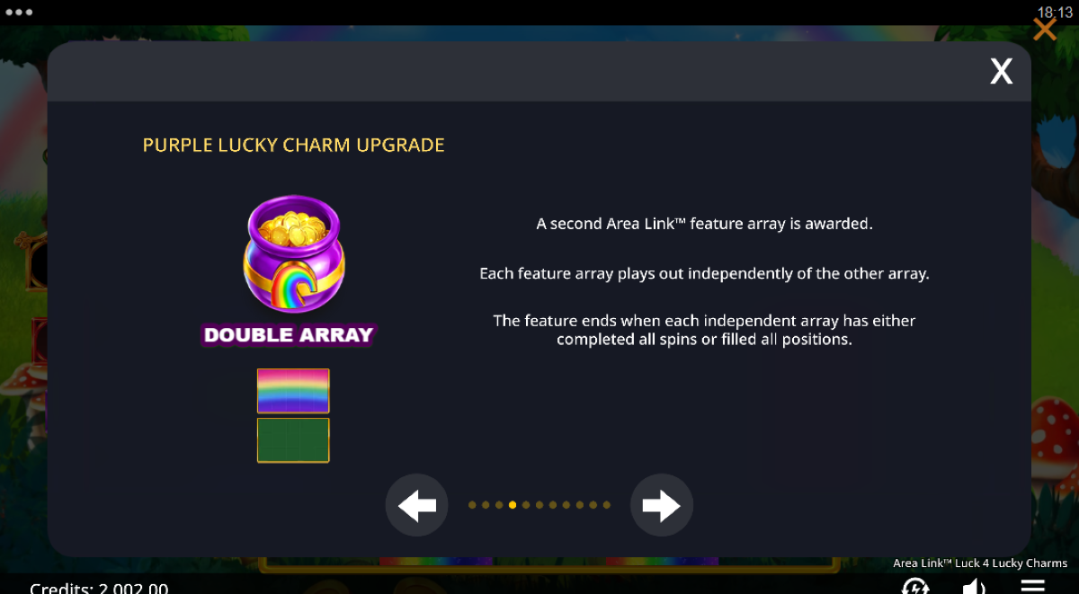 Area Link Luck 4 Lucky Charms slot purple lucky charm upgrade