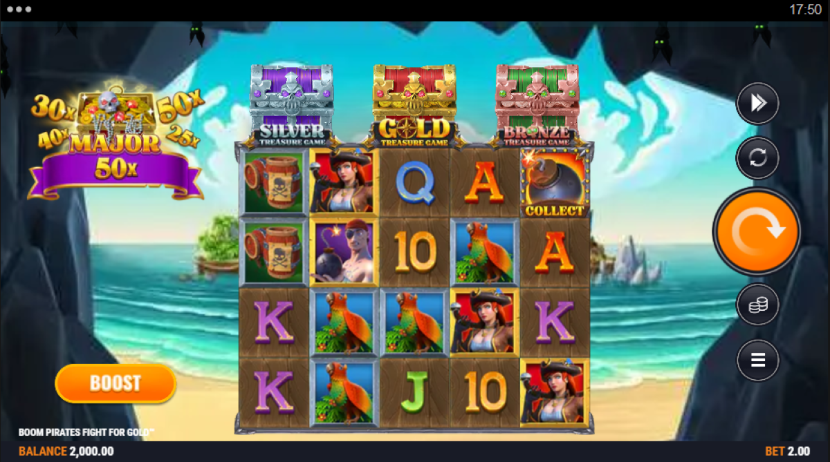 Boom Pirates Fight For Gold Slot base game