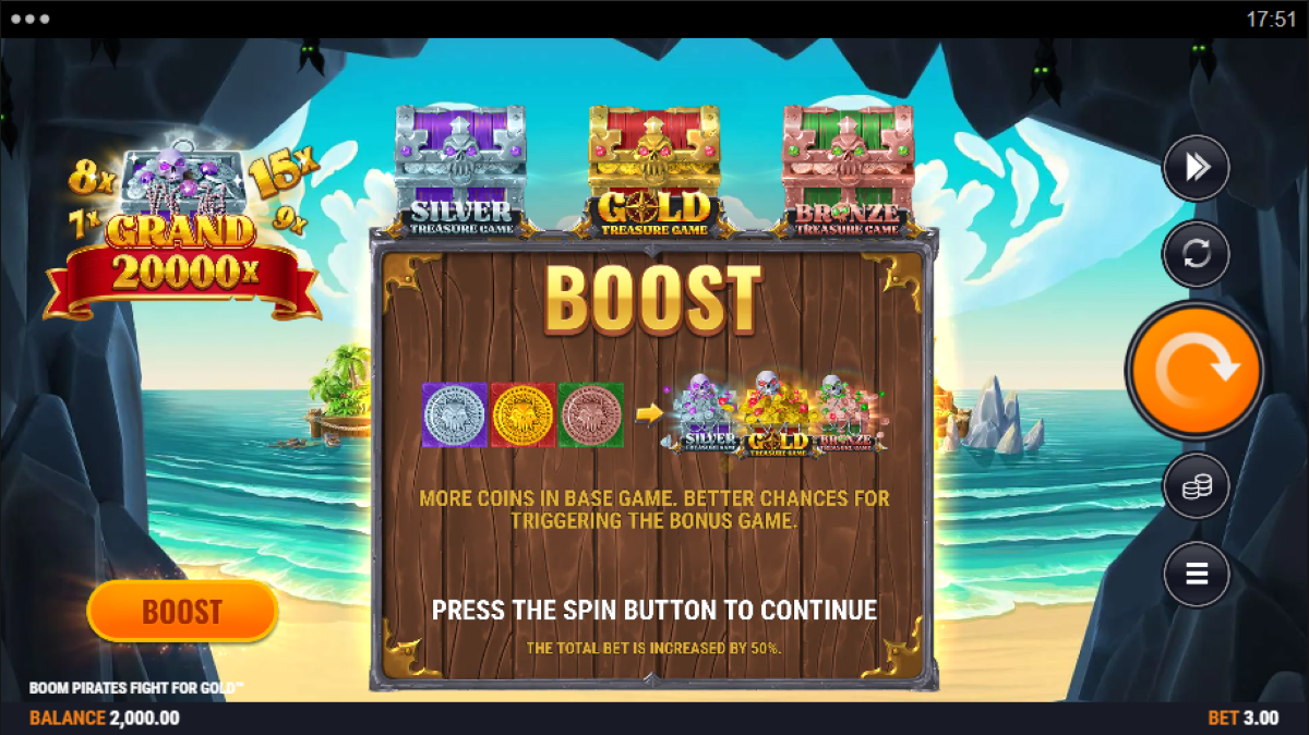 Boom Pirates Fight For Gold Slot boost feature