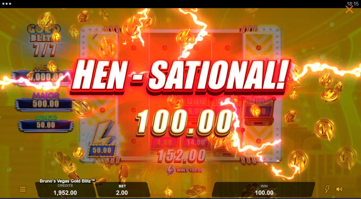 Bruno's Vegas Gold Blitz slot big win