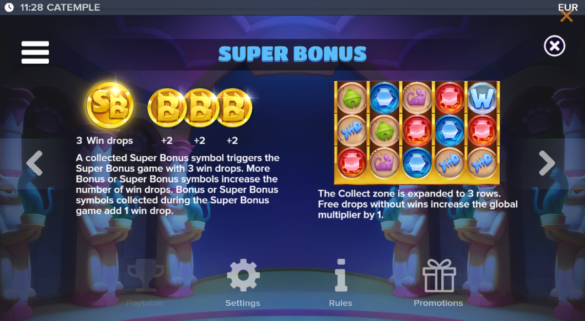 Catemple Slot super bonus feature