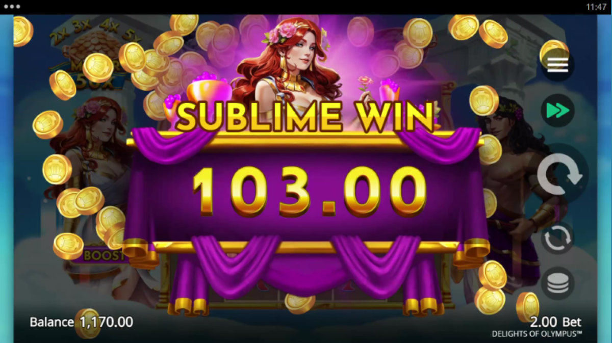 Delights of Olympus Slot symbols and payouts