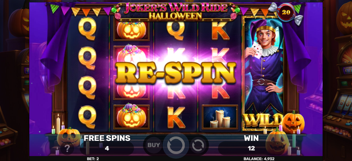 Joker's Wild Ride - Halloween Slot respin feature