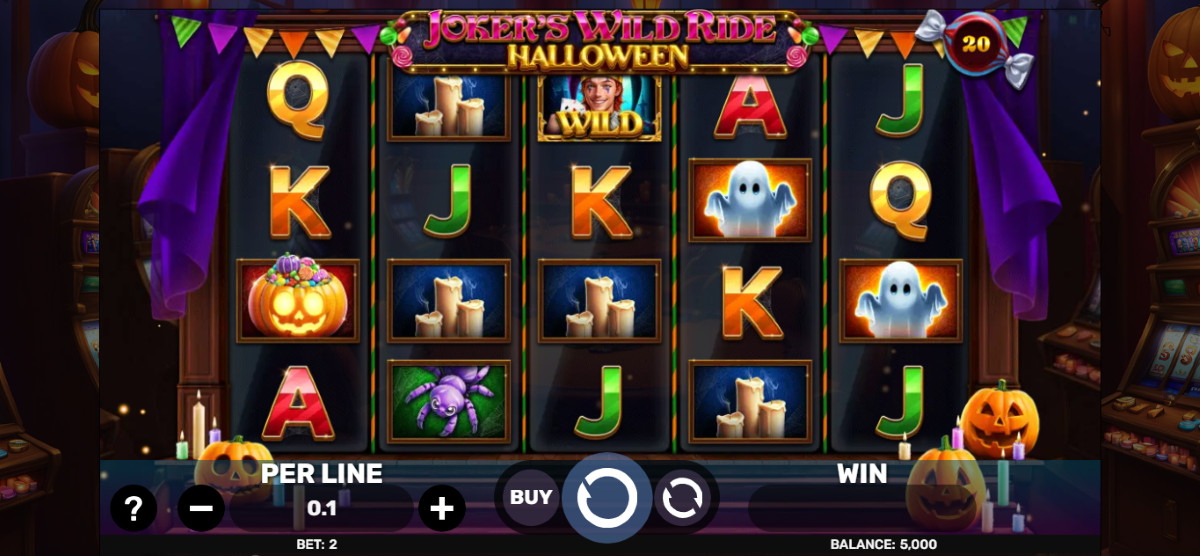 Joker's wild ride halloween slot base gane