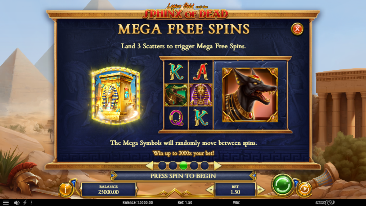 Legion Gold and the Sphinx of Dead Slot mega respin feature