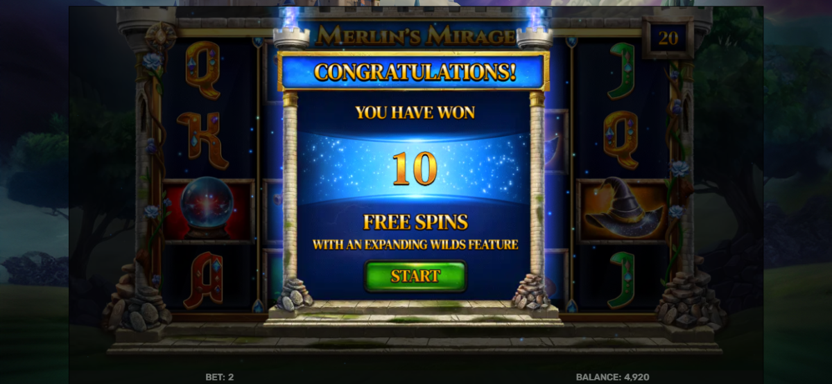 Merlin's Mirage Slot free spins