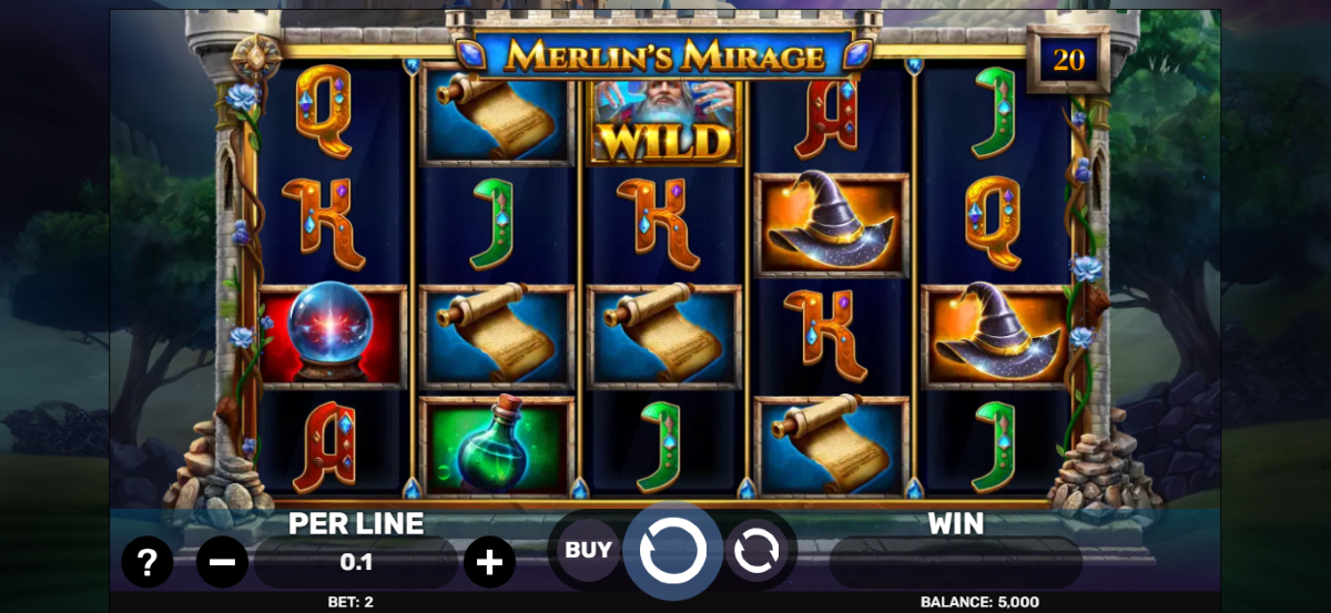 Merlin's Mirage slot base game