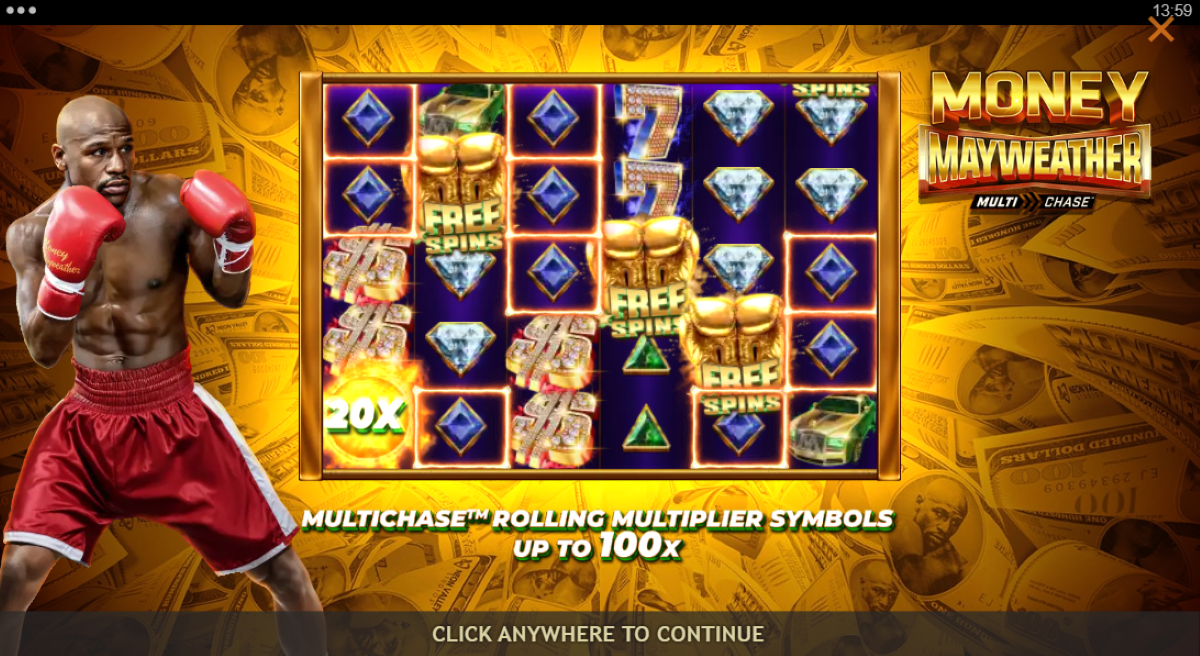 Money Mayweather Slot rolling multiplier feature