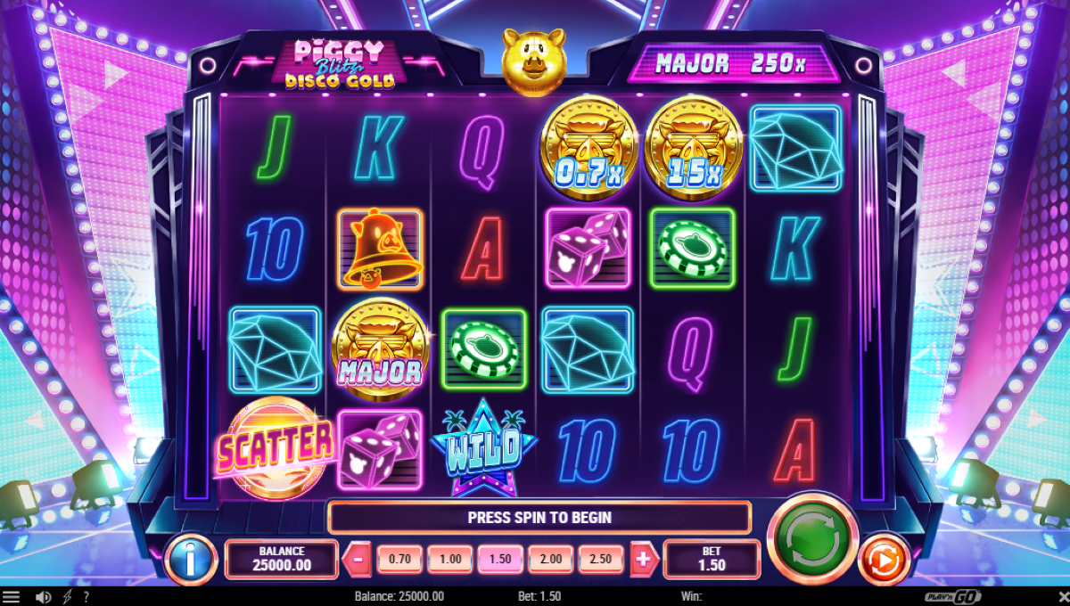 Piggy Blitz Disco Gold slot base game