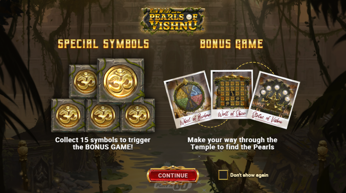 Rich wilde and the pearls of Vishnu slot bonus features