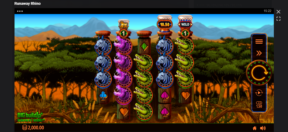 Runaway Rhino Slot base game