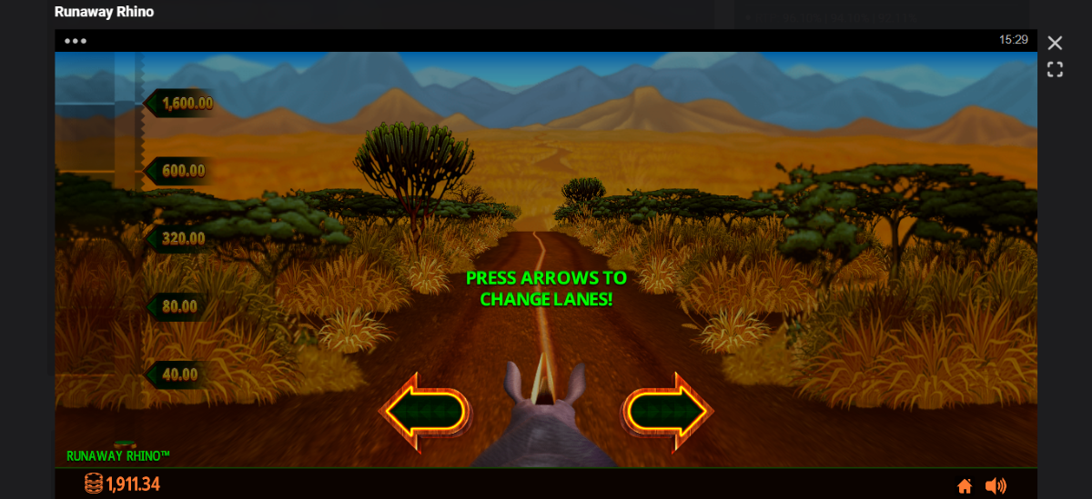 Runaway Rhino Slot bonus game