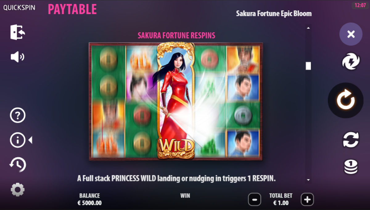 Sakura Fortune Epic Bloom Slot fortune respins feature