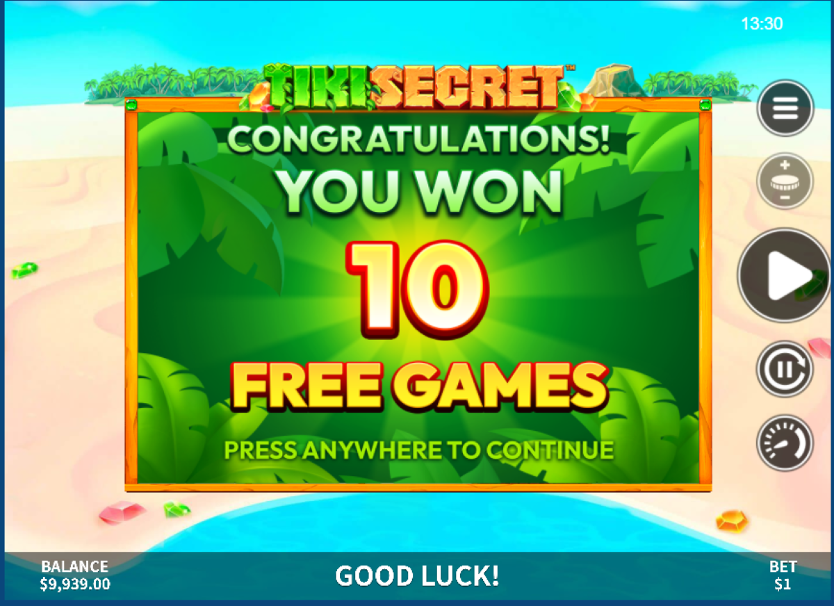 Tiki Secret Slot free games feature