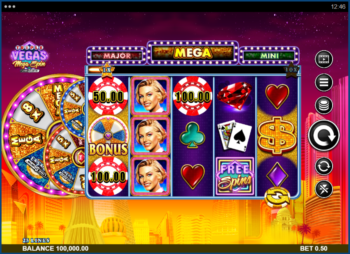Triple Vegas Mega Spin Slot base game