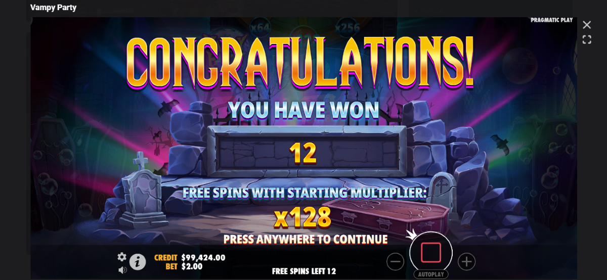 Vampy Party Slot free spins