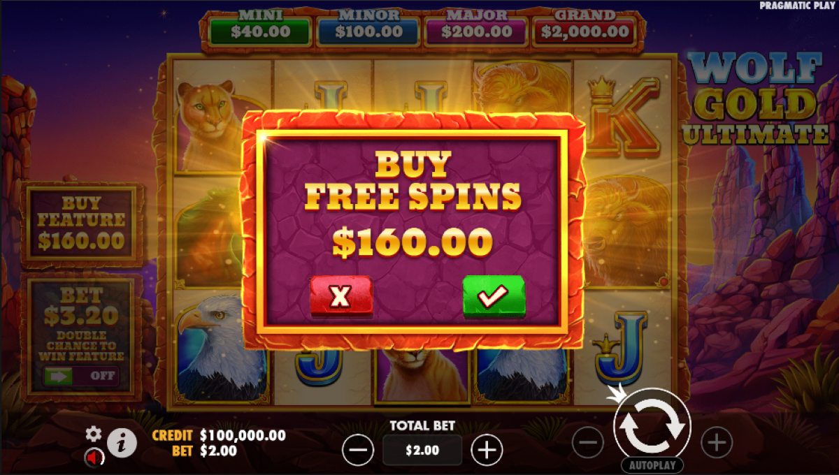 Wolf Gold Ultimate Slot buy free spins feature