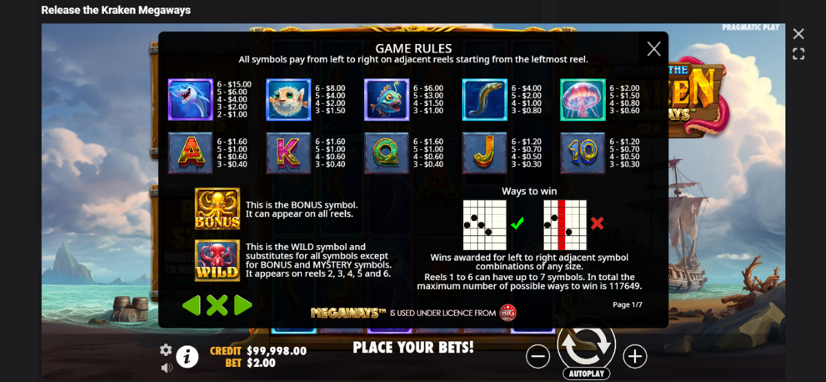 release the kraken slot symbols