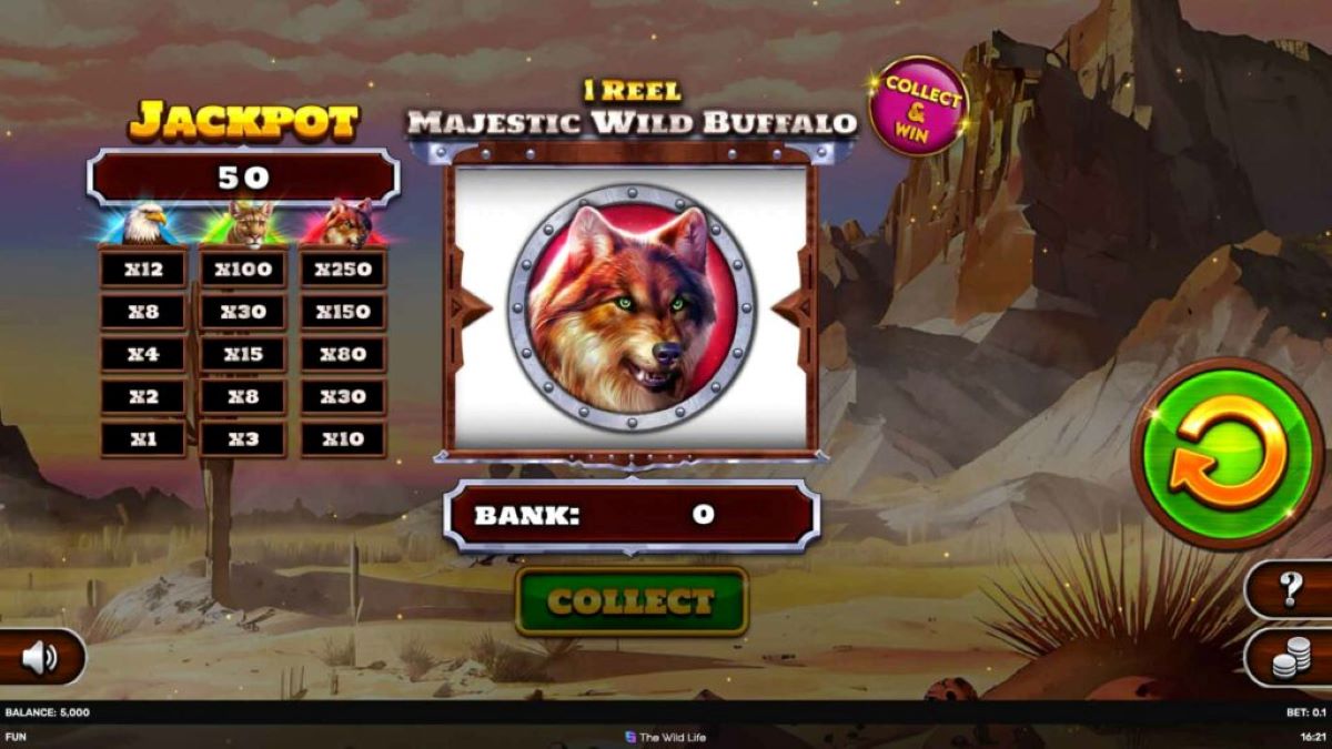 1 Reel - Majestic Wild Buffalo Main game