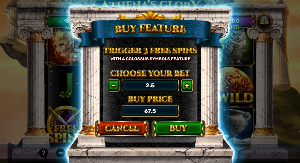 Athena's Glory - Hold & Hit slot buy feature