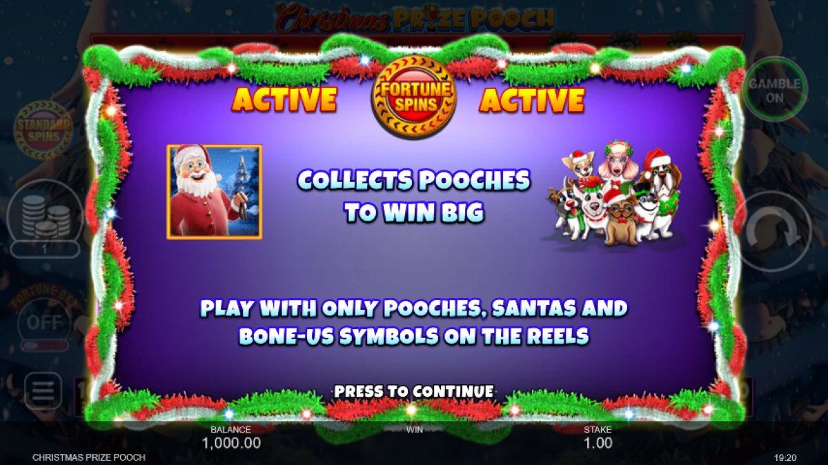 Christmas Prize Pooch Slot fortune spins feature