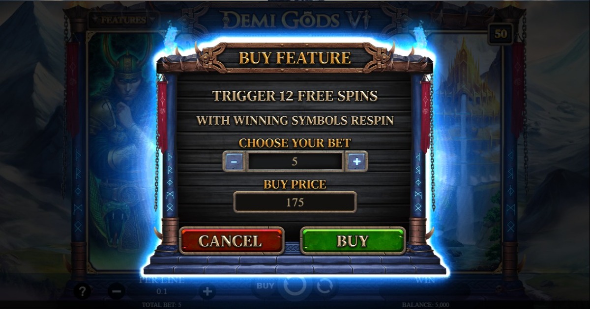 Demi Gods VI slot buy feature