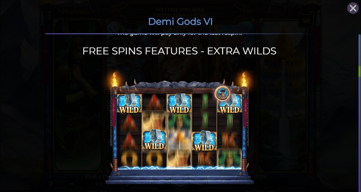 Demi Gods VI slot extra wilds
