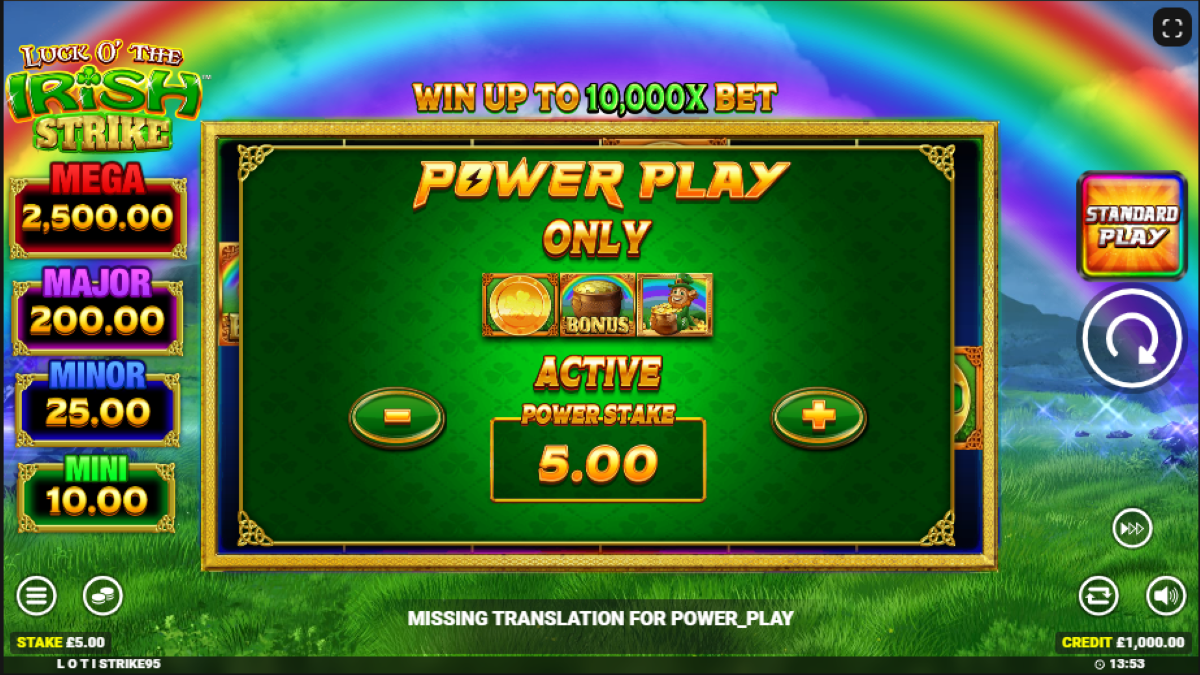 Luck O' The Irish Strike slot power play feature