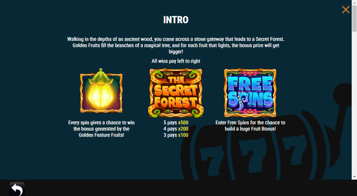 The Secret Forest slot features