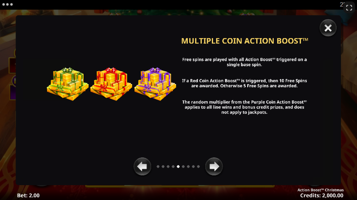 Action Boost Christmas slot multiple coin