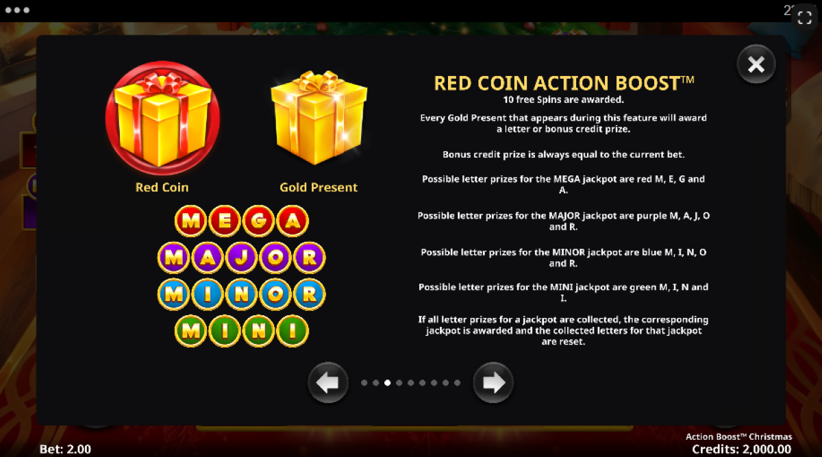 Action Boost Christmas slot red coin