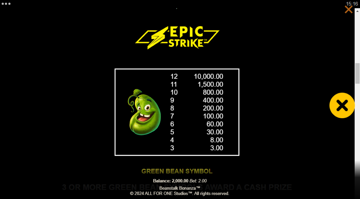 Beanstalk Bonanza epic strike