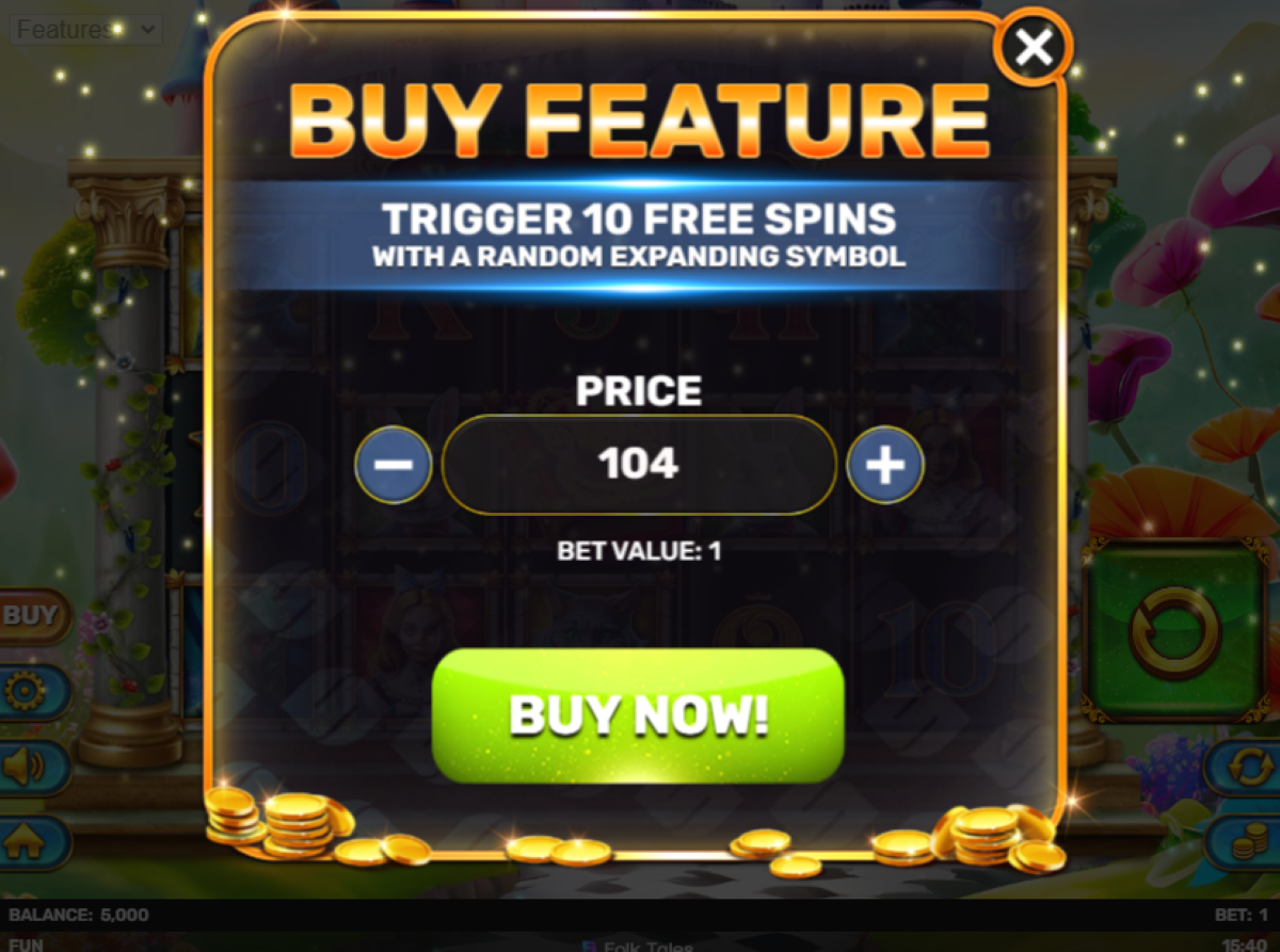 Book Of Alice slot buy free spins feature