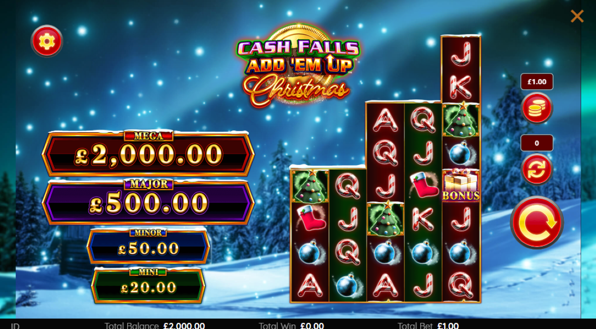 Cash Falls Add Em Up Christmas slot